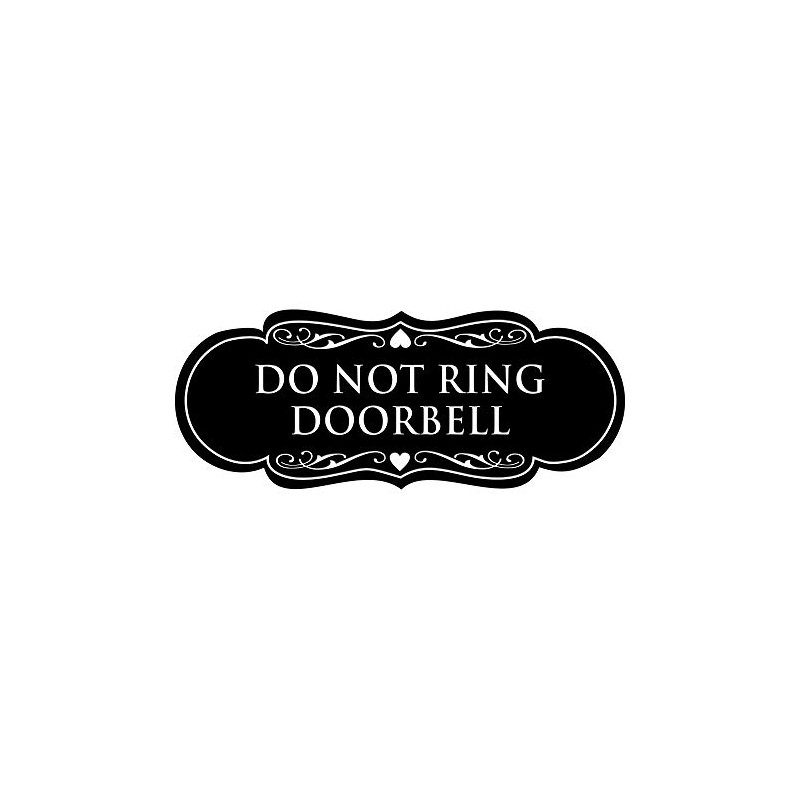 Signs ByLITA Designer Do Not Ring Doorbell Sign(Black) - Medium