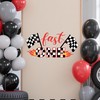 BOOMPA Fast One Racing Checkered Flag Wall Sticker, Red，Black and