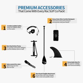 11”32“6 Premium Inflatable Stand Up Paddle Boards with Durable SUP Paddle Board Accessories Wide Stable Design Includes Backpack Required Parts Non-Slip Comfort Deck for Youth & Adults