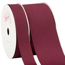 Zofrud 2 Rolls Burgundy Grosgrain Ribbon Pack 5/8"x 10Yds and 1-1/2" x 10 Yds, 20 Yards Total - Ideal for Sewing, Gift Wrapping, Crafts and Wedding Decoration