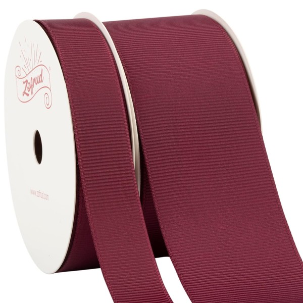 Zofrud 2 Rolls Burgundy Grosgrain Ribbon Pack 5/8"x 10Yds and