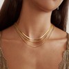 Finrezio 3PCS 14K Gold Plated Layering Necklaces for Women Herringbone