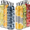 【WINSA】 Glass Juice Bottles With Lids 17oz 25oz-4Pack- 6 Pack,