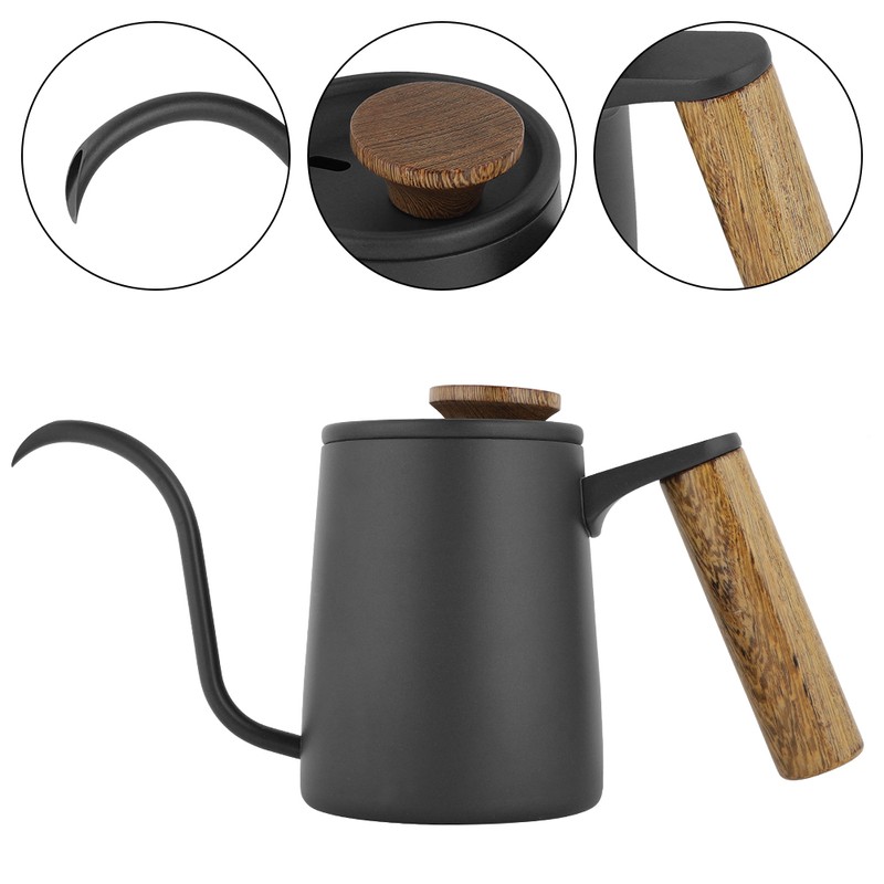 350ml Fashion Stainless Steel Handle Drip Coffee Pot Long Gooseneck