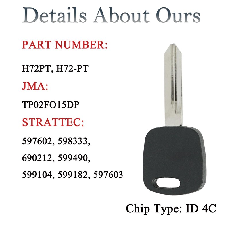 MechanMagic 4C H72-PT Key Replacement Fits for Ford Excursion Expedition