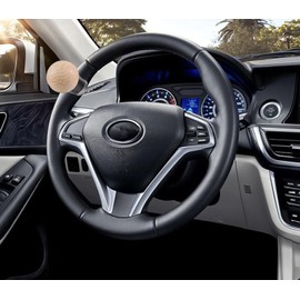 Lunsom Spinner Steering Knob, Steering Wheel Driving Ball Suicide Spinner Knob Car Turning Assist Handle Fit for Truck SUV Vehicle,Orange-White