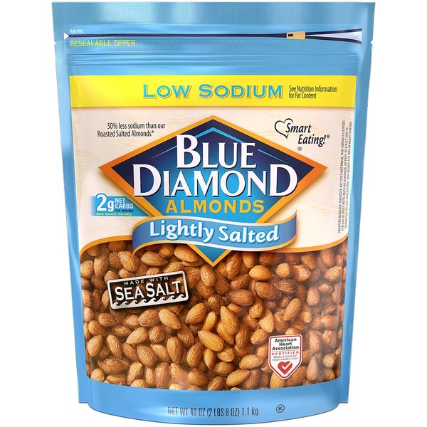 Blue Diamond Almonds Low Sodium Lightly Salted, 40 oz