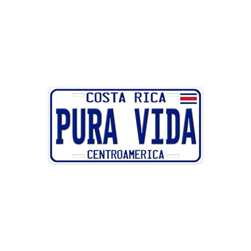 Generic Costa Rica Pura Vida Flat Novelty Car Auto License