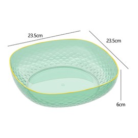 Zopnny Plastic Decorative Pedestal Bowl, Round Fruit Basket Bowl for Kitchen, 4Pcs, Green