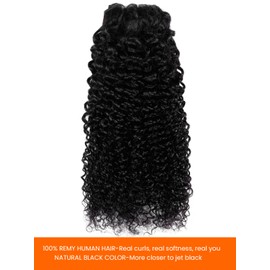 HDENSE Clip in Curly Hair Extensions Real Human Hair 3B Brazilian Remy Kinky Curly Clip in Extensions Soft Double Weft Human Hair Extensions For Women 4.23oz 8Pcs 20Inch