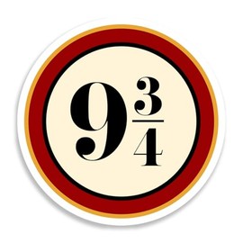 Platform 9 3/4 HP Wizard Train Sign Sticker Decal Notebook Car Laptop 5.5"x5.5"
