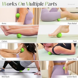 SUBCULTUREPICK Massage Lacrosse Balls for Myofascial Release,Yoga Deep Tissue Massage,Trigger Point Therapy and Foot Plantar Fasciitis,Muscle Soreness Massager Ball (2 Packs) (Green)