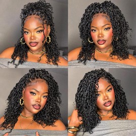 Ultraess Mini Twist Crochet Hair - Ultra-soft Synthetic Fiber Crochet Braids For Black Women, Pre-looped Short Bob Micro Yanky Twist Braiding Hair (10 Inch-1B-Natural Black, 8P-240 Strands)