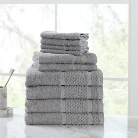 Unbranded 10 Piece Bath Towel Set with Upgraded Softness & Durability, 100% cotton, Gray