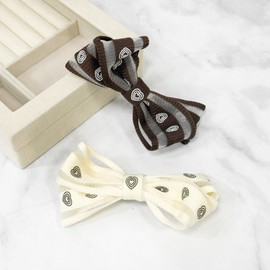 (2 types) Burnaby Lovely Heart Pattern Hairpin Choco / (2종) 버나비 러블리 하트 패턴 헤어핀 초코