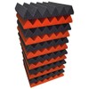 2x12x12 Orange Charcoal Acoustic Wedge Panels Soundproofing Studio Foam Tiles