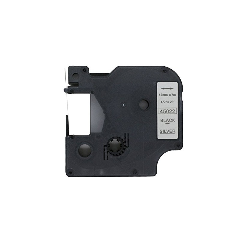 BROVACS 1 x Black on Silver Label Tape Compatible with