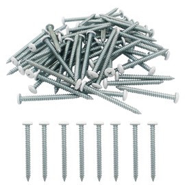 LifCratms 60Pcs White Screws #10 x 2, White Pan Head Screws Stainless Steel White Wood Screws Self-Tapping Screws Phillips Sheet Metal Screws