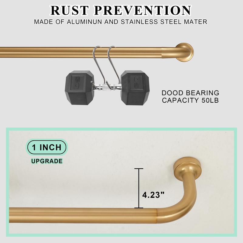 Lwiiom 2 Pack Wrap Around Curtain Rod for Windows 28