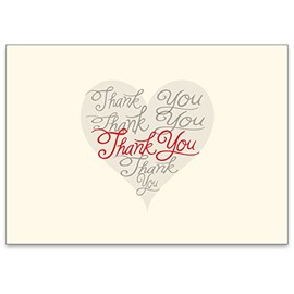 Superfine Printing Inc. 25 Cream Thank You Note Cards & Envelopes (5 x 7) - This is not a fold over card -