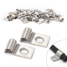 Pack of 30 Cable Clamps Metal Pipe Clamps 4 mm Mounting Clamp V2A Stainless Steel 304 Single Hole U Pipe Clamps Pipe Attachment for Diameter 4-5 mm Cable Flush-Mounted Water Pipes Installation