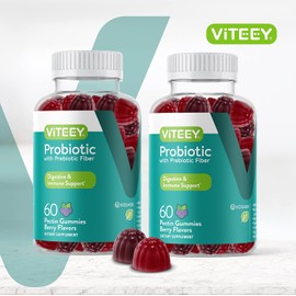 MYOC- Gomitas Probióticas con Fibra Prebiótica, Extra Fuerza 2 Mil Millones de UFC Prebióticos y Probióticos f