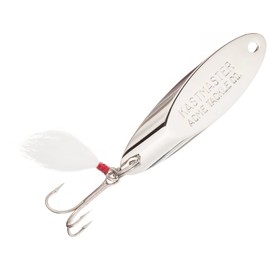 Acme Kastmaster Lure with Bucktail Teaser and Treble Hook, Chrome, 3/4 Oz