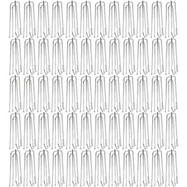 60 ​Pack Stainless Steel Shower Curtain Hooks Pleater Tape Hook Traverse 4 Prongs Pleat Pinch Metal Hooks Heavy Duty Clips Pin Drapery for Window Door and Shower Curtain