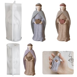 Silicone Born Jesus Nativity Scene Mold - Silicone Resin Casting Molds for Candle & Resin & Soap Craft Supplies