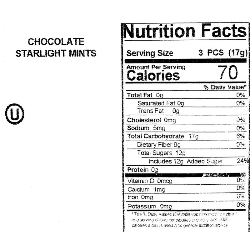 SweetGourmet Chocolate Mint Starlight | Clear Wrap Bulk Hard Candy