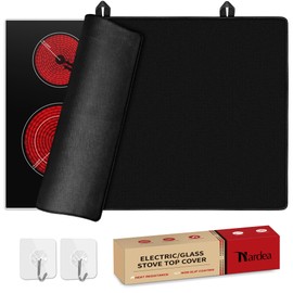 Nardea Large 30inch Stove Top Cover Protector, Electric Stovetop Covering Mat for Induction Ceramic 4/5 Burners Glass Cooktop, 30.7 X 21.25 inch Flat Top Oven Cover, Black