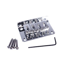 4-string Chrome Hard-tail Bridge for Cigar Box Guitars Electric Ukulele & More