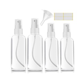 Xolaawa Small Spray Bottle, Clear Empty Mini Travel Plastic Bottle. Premium spray bottles for perfumes and cosmetics. 2 * 1oz, 2 * 1.7oz. (4 Pack)
