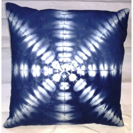 Traditional Jaipur Indigo Dyed Pillow Cover 16x16, Shibori Outdoor Cushions, Tie Dye Decorative Throw Pillowcase, Indian Cushion Cover, Boho Pillow Sham