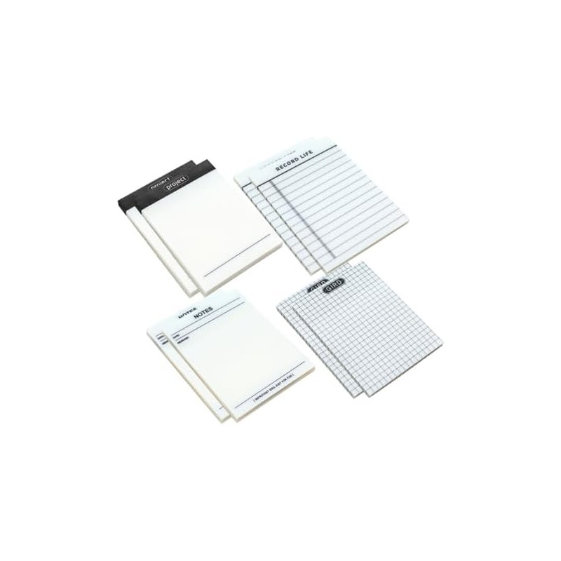TEHAUX Bloc De Notas Con Cuadrícula 400 Hojas/8 Libros Pegatinas