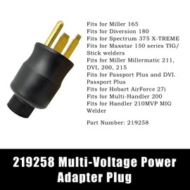 Memiuyelay Multi-Voltage Power Adapter Plug Fit for Miller & Hobart Welders Machine 230V Electric Adaptor Plug for Welding Power Cable 6-50P 3-Prong Replace 219258