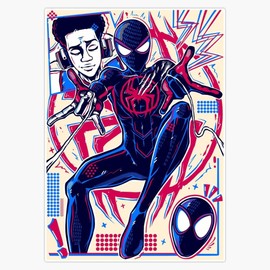 Spider Hero Spider Verse Bumper Sticker Window Water Bottle Decal 5"