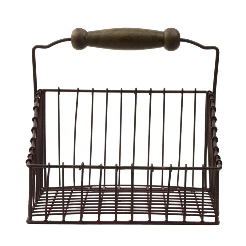 Treasure Gurus Rustic Metal Wire Storage Bin Basket Napkin Holder