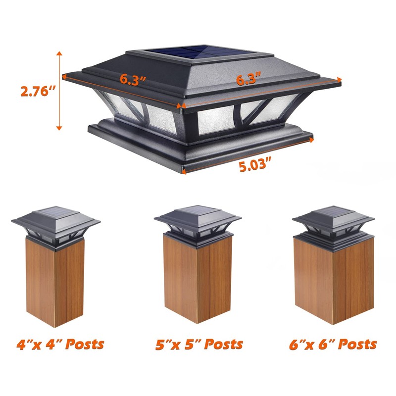 SIEDiNLAR Solar Post Lights Outdoor 2 Modes LED Deck Fence