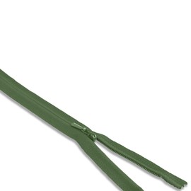 Army Green Heavy Duty Nylon Zipper - 24" Invisible Zipper, Non-Separating, 2 mm Tooth, Ideal for Crafts & Sewing