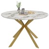 ALBAD 46.4" Round Dining Table, Mid Century Modern Round Dining
