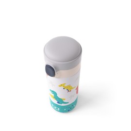 monbento Kids Pop Dino Blue Insulated Flask - Thermos Flask for Kids 360ml - Insulates up to 12 Hours Hot/Cold Drinks - Ideal for School/Hiking - BPA Free - Dinosaur