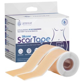 Medical Grade Silicone Scar Sheets, Silicone Scar Tape (1” x 120”, Pack of 2), Professional Scar Removal Treatment, Reusable Silicone Scar Strip for Keloid, C-Section, Surgery, Burns, Etc.