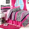 Teen Girls 6pc Jungle Queen Pink & Black Safari Zebra Leopard Comforter Sham(s) Bedskirt & Sheet Set - NOT Included: Pillows & Drapes (Twin Size)