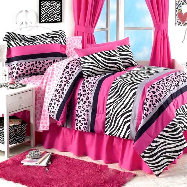 Teen Girls 6pc Jungle Queen Pink & Black Safari Zebra