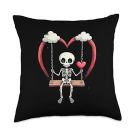 Skeleton Heart Throw Pillow