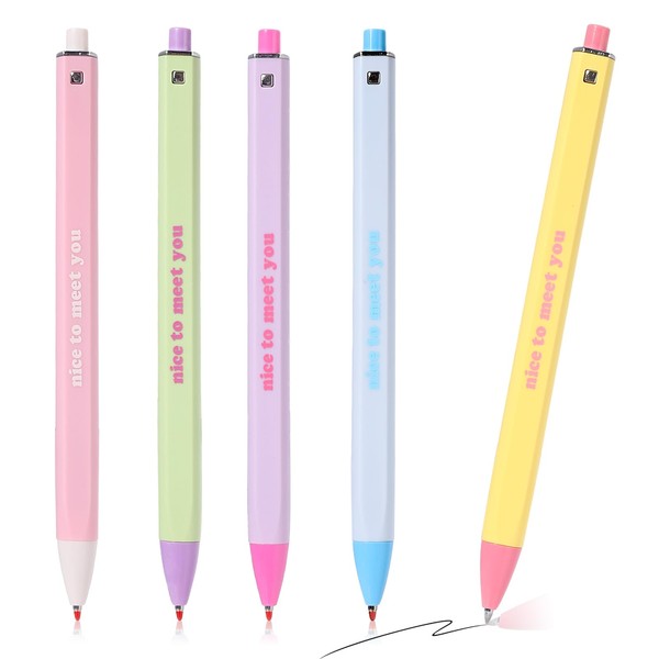 NEWEST 5 Pieces Retractable Gel Pens, 0.5mm Black Ink Pens