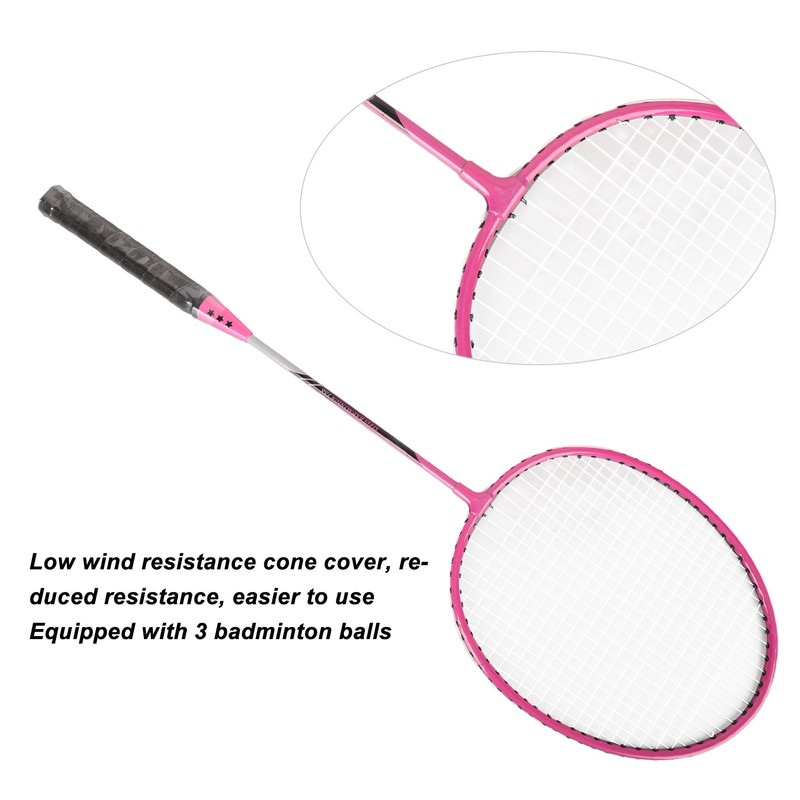 Badminton Rackets Iron Alloy Lightweight Badminton Racquets with 3 Balls