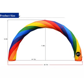 WYDDDARY Rainbow Advertising Arch 19.7x9.8ft Inflatable Arch Without Blower for Advertising Party Decoration