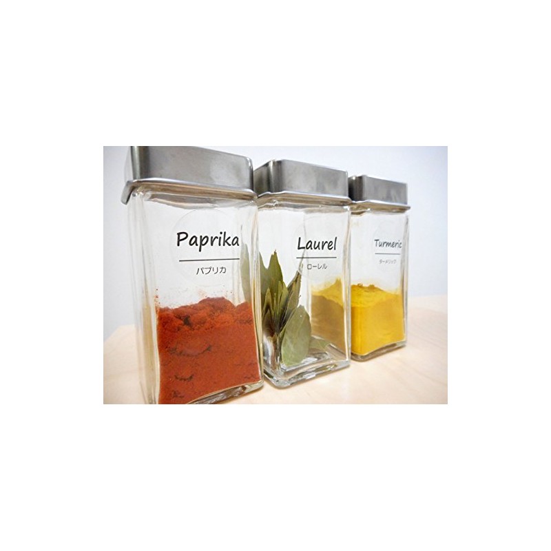 LALABEL Condiment Labels, Cafe Style Design, Spice, Herb Labels, 48